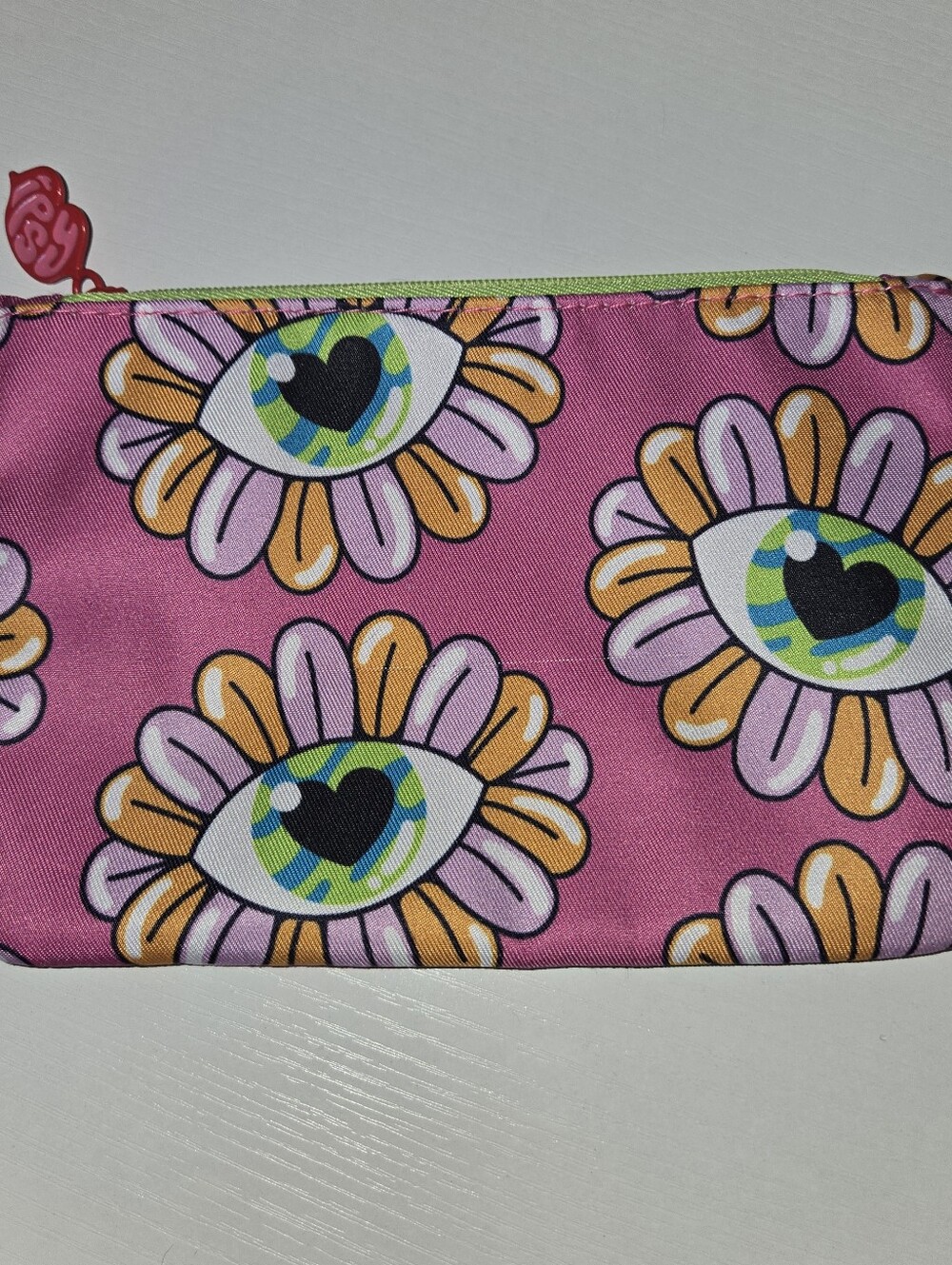 IPSY Pink Eye-Flower Zipper Pouch - Cosmetics Bag